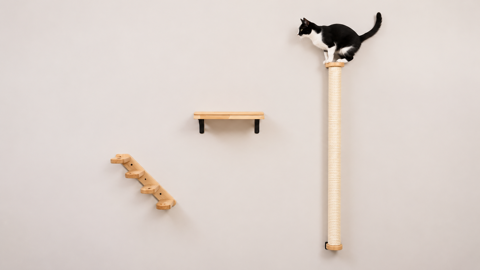 Different types of vertical scratching posts for cats in small homes